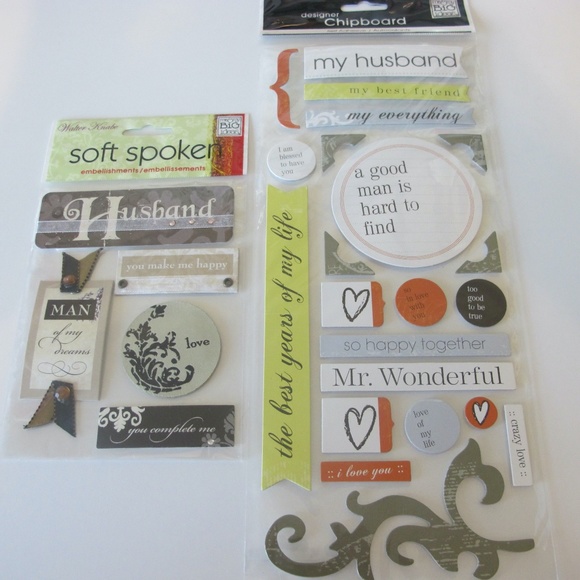 Me & My Big Ideas Other - Scrapbooking Stickers For Paper Crafts Husband Newlywed NWT